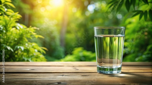 Refreshing 8 Ounce Glass of Water on a Table – High Depth of Field Photography