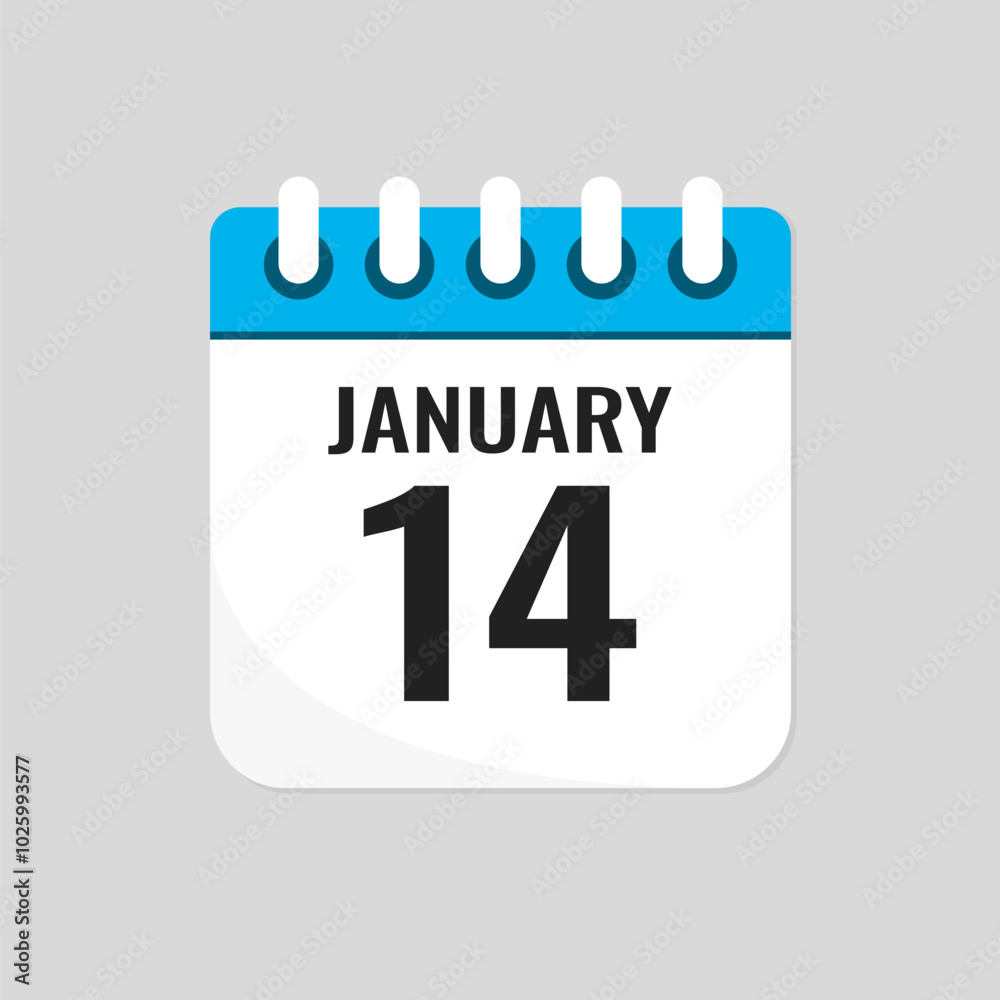 Icon page calendar day - 14 January Icon page calendar day - 14 January