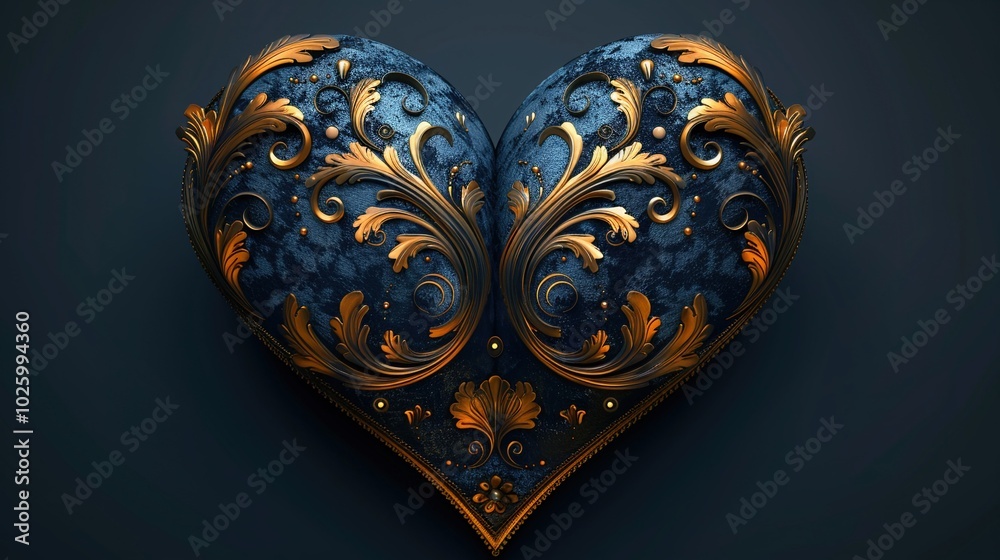 A heart outline with decorative elements illustration