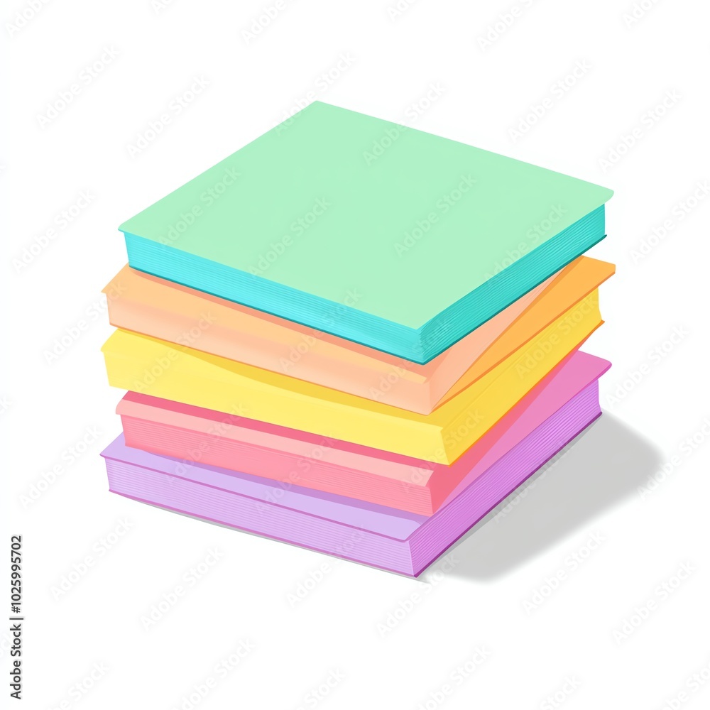 Colorful stacks of sticky notes arranged neatly, white isolate background. Colorful stacks of sticky notes arranged neatly, white isolate background.