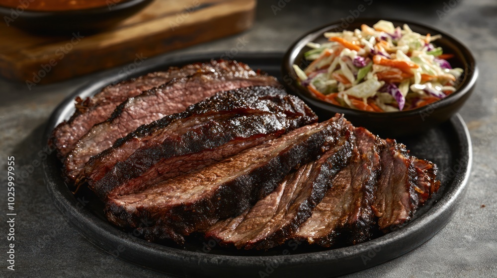 Grilled Brisket with Coleslaw Grilled Brisket with Coleslaw