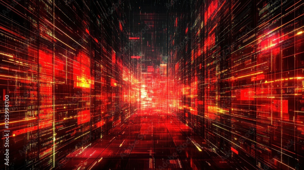 A Red and Yellow Digital Corridor A Red and Yellow Digital Corridor