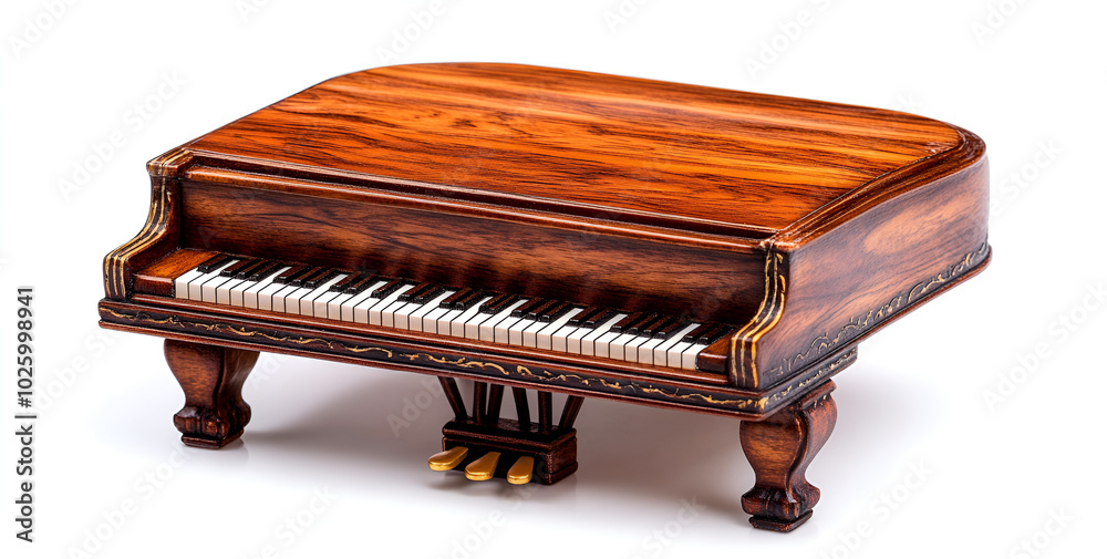 a small wooden piano with white keys
a small wooden piano with white keys