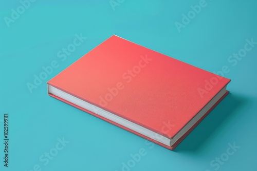 Wallpaper Mural Simple red book on a teal background Torontodigital.ca