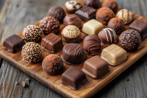 A close up of selection of basic chocolate square photo