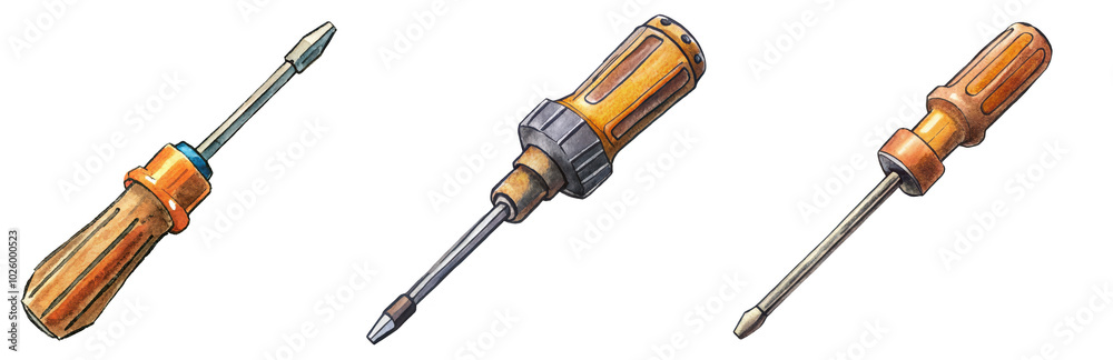 Hand Drawn illustration set of screwdriver . isolate on a white background. PNG
Hand Drawn illustration set of screwdriver . isolate on a white background. PNG