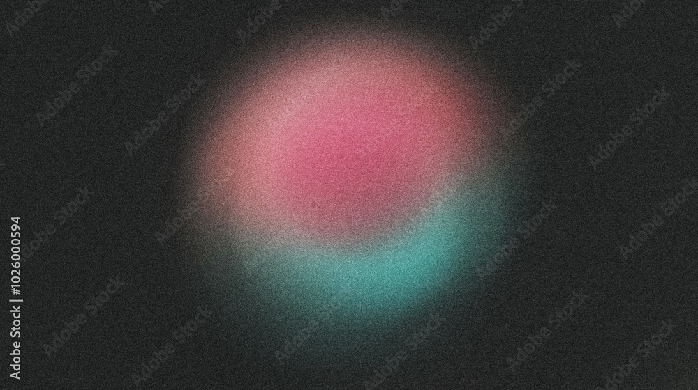 A gradient circle in the center of the image, blending from pastel pink to turquoise, noise texture effect A gradient circle in the center of the image, blending from pastel pink to turquoise, noise texture effect