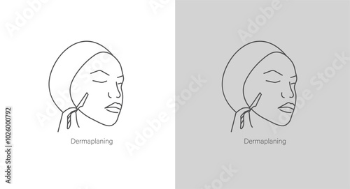 Dermaplaning Vector Icon: Effective Exfoliation Technique for Smoother, Brighter Skin