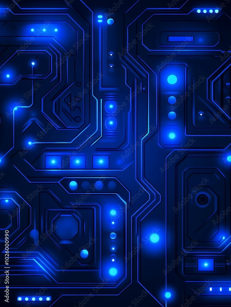 Abstract blue glowing circuit board background Abstract blue glowing circuit board background