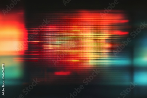 Captivating scene showcasing retro surveillance or vhs-style pixel distortion. An artistic blurry gradient for a screen with subtle grainy noise, reminiscent of nostalgic connectivity problems photo