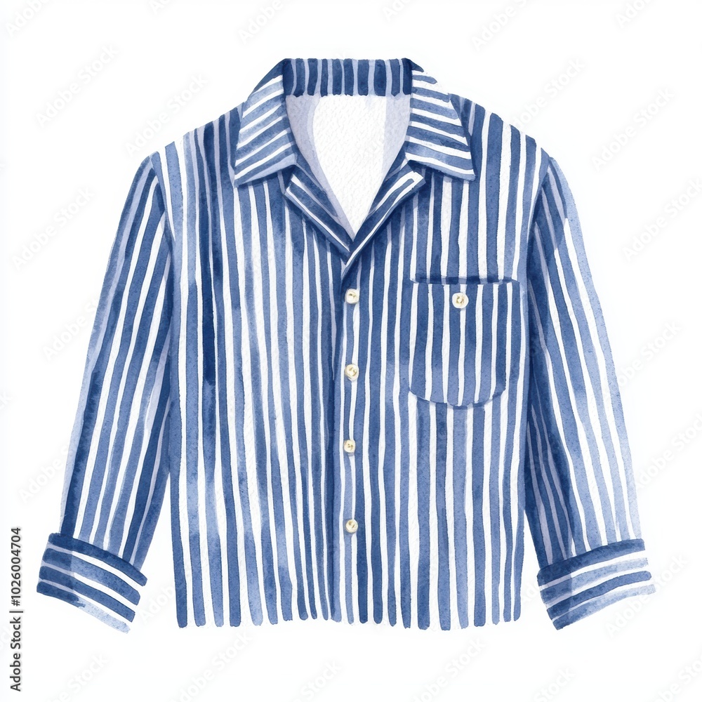 Night Pajama Shirt Watercolor Illustration