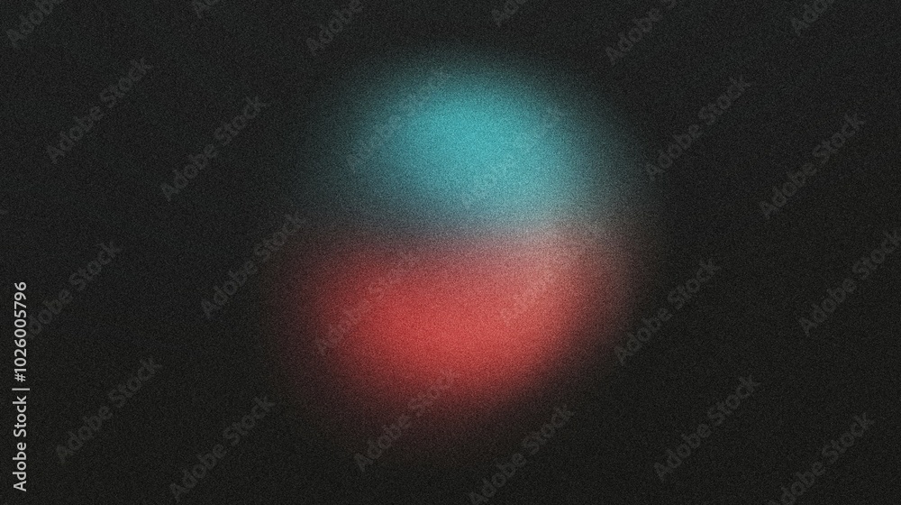 A gradient circle in the center of the image, blending from aquamarine to deep red, noise texture effect A gradient circle in the center of the image, blending from aquamarine to deep red, noise texture effect