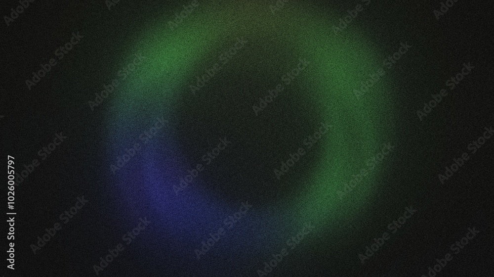 A gradient circle in the center of the image, blending from neon green to electric blue, noise texture effect