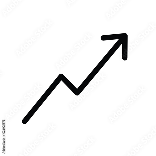 Growth arrow linear icon. Symbolizing progress or upward trends. Economic growth. Positive trend. Moving up.