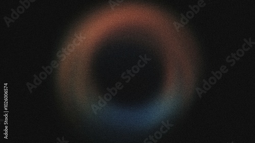 A gradient circle in the center of the image, blending from steel blue to burnt orange, noise texture effect