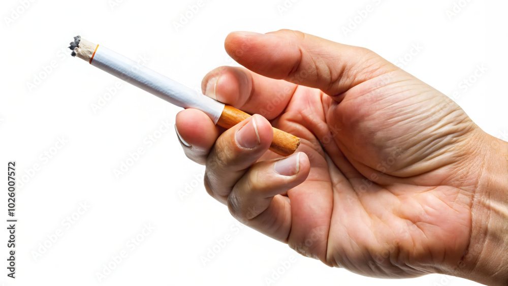 hand with cigarette hand with cigarette