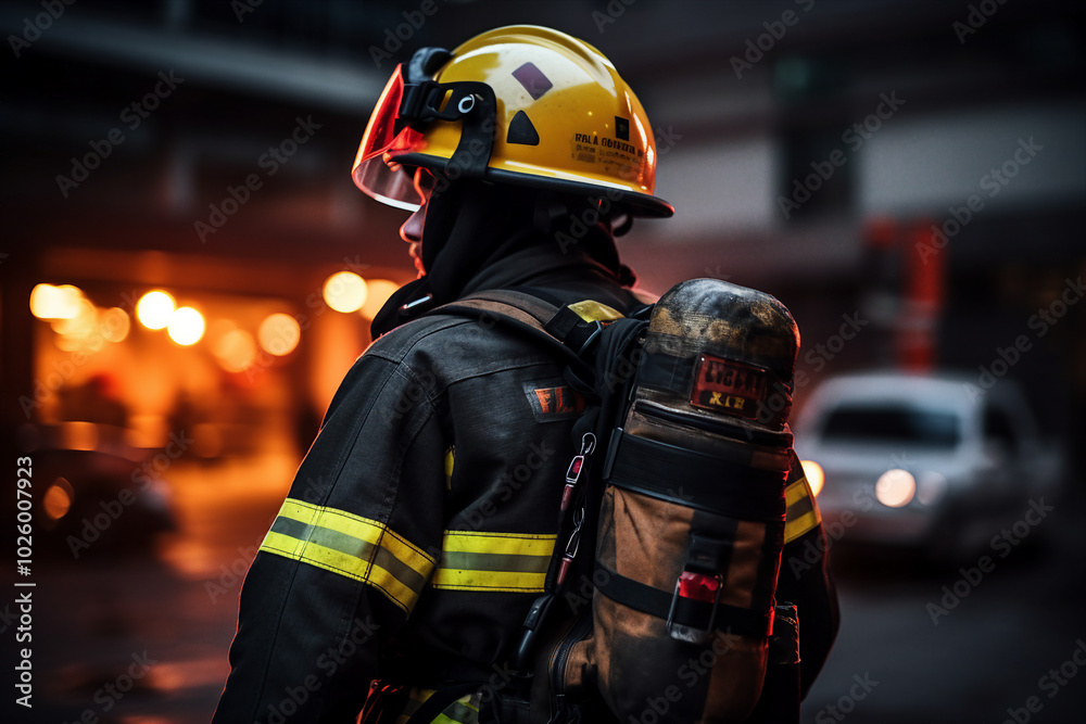 Rescuer and firefighter after a bomb explosion generative AI concept Rescuer and firefighter after a bomb explosion generative AI concept