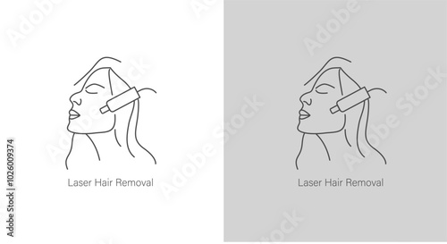 Laser Hair Removal Vector Icon for Permanent Hair Reduction Treatment