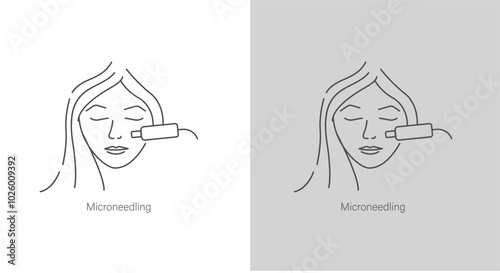 Microneedling Vector Icon: Collagen-Inducing Treatment for Radiant and Youthful Skin