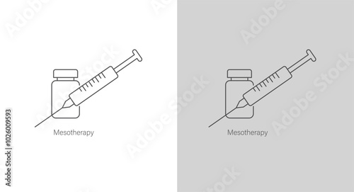Mesotherapy Vector Icon for Skin Rejuvenation and Vitamin Injections