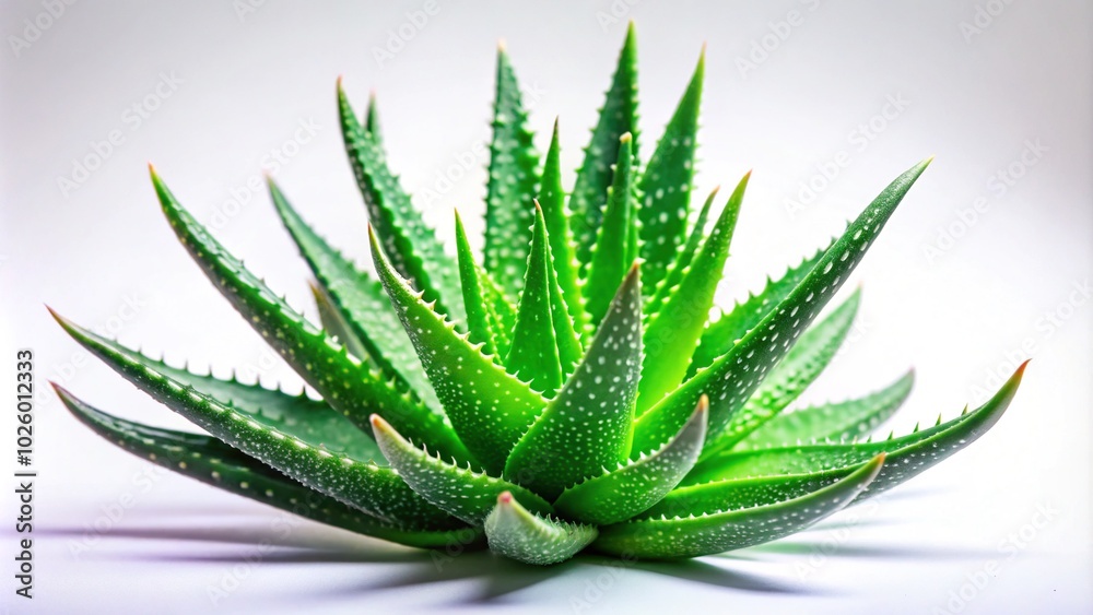 Artificial Aloe Vera Leaves on White Background - Perfect for Home Decor and Wellness Concepts Artificial Aloe Vera Leaves on White Background - Perfect for Home Decor and Wellness Concepts