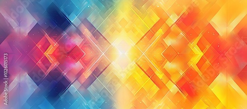 Colorful background with geometric shapes and lines in various shades