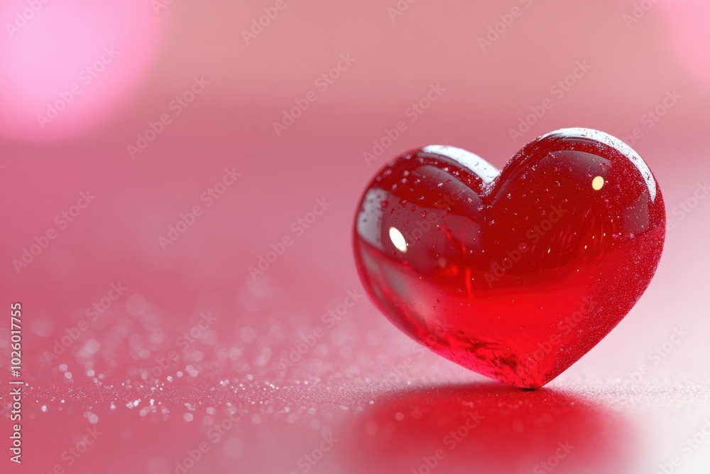 3D Red Heart on Pink Background for Minimalist Design 3D Red Heart on Pink Background for Minimalist Design
