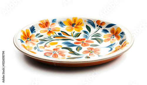 a plate with a painted flower design

