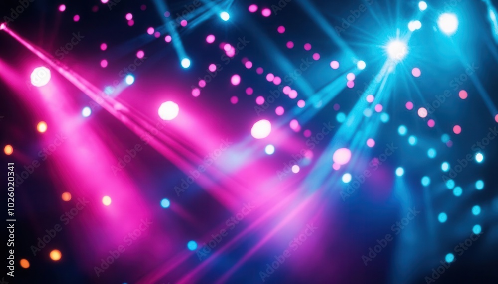 Abstract purple and blue lights stage spotlight background