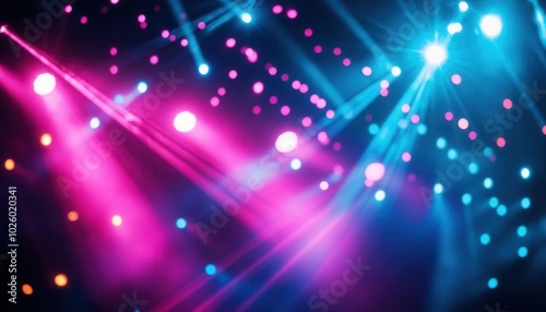 Obraz na płótnie Abstract purple and blue lights stage spotlight background w salonie