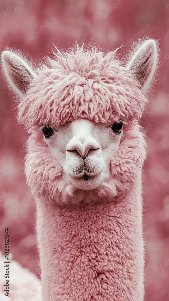 photo of pink alpaca photo of pink alpaca