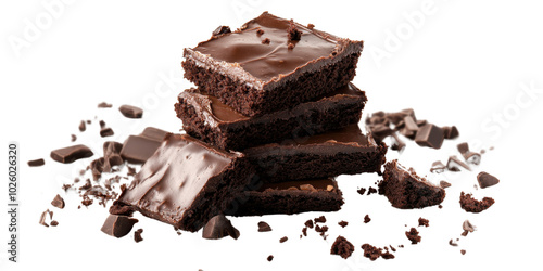 Deliciously Rich Chocolate Brownies Stack transparent background