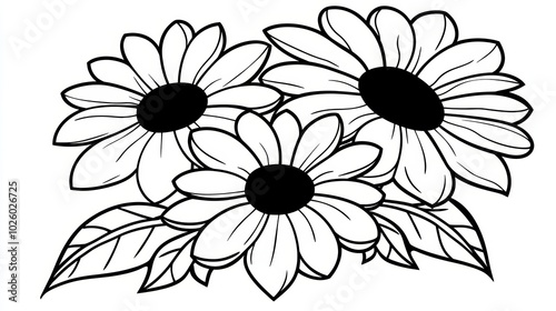 Wallpaper Mural Beautiful Black and White Flower Design for Coloring Torontodigital.ca