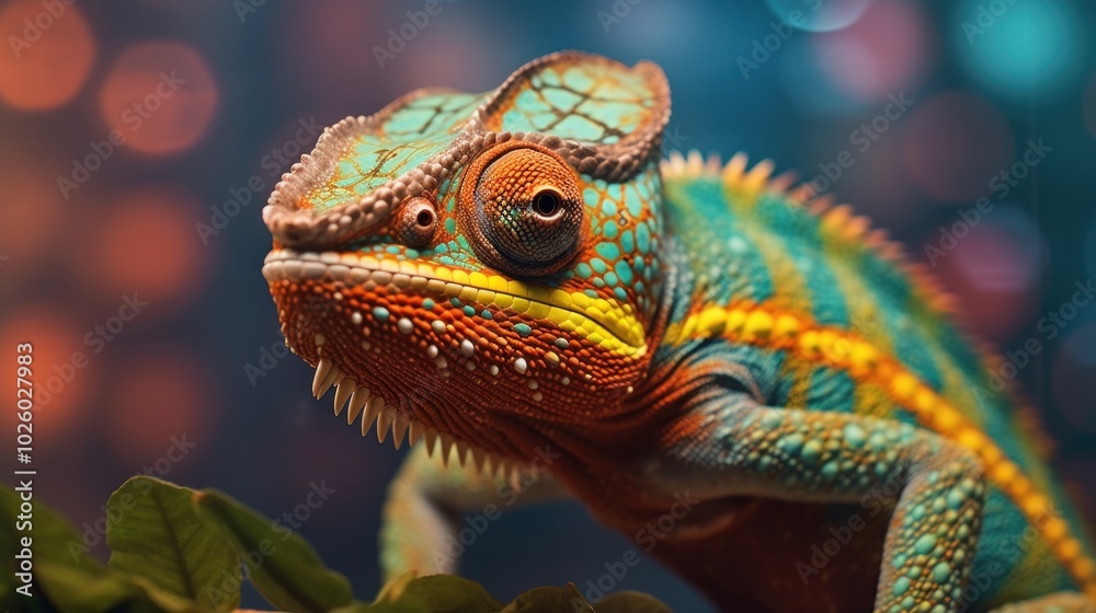 Vibrant Chameleon Portrait Vibrant Chameleon Portrait