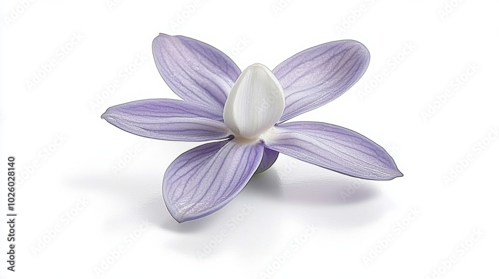 Fototapeta premium Elegant Purple Orchid on White Background