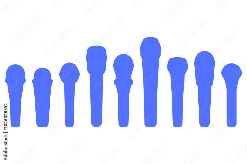 Simple microphone illustration design set Simple microphone illustration design set