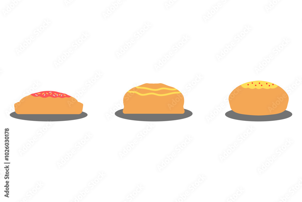 Simple cake illustration design set Simple cake illustration design set