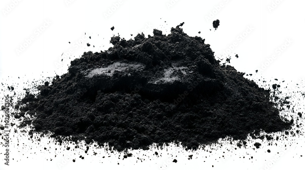 Close-up of a pile of black powder.