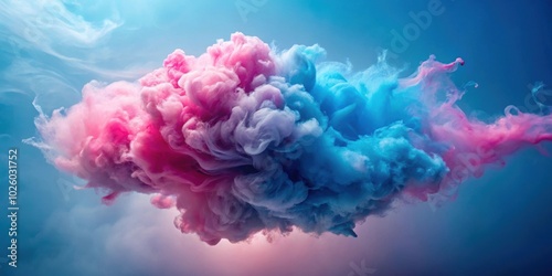 Pink and blue cloud with a swirl , sky, artistic, whimsical, cotton candy, dreamy, painting, abstract, pastel, soft