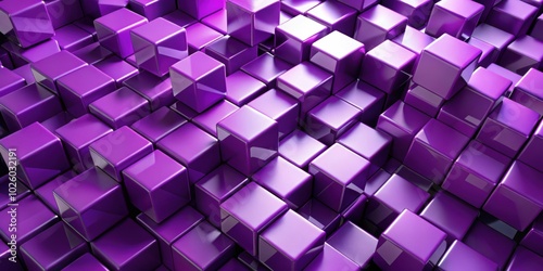 Abstract composition of purple cubes created in render, abstract, composition, purple, cubes,render, digital art, geometric