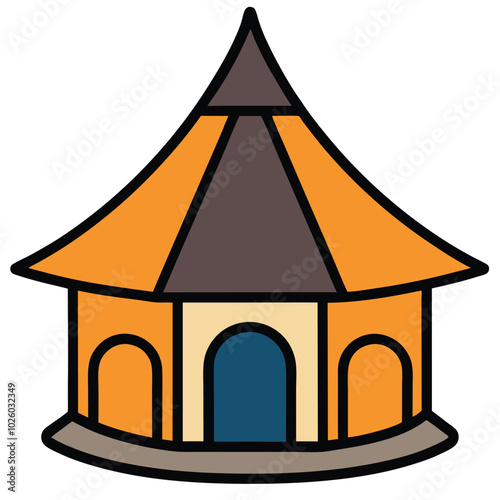 Hut Flat vector illustration on a white background