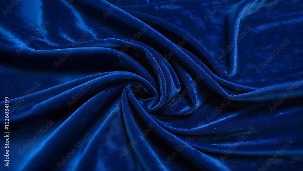 Obraz premium silk fabric background, luxurious royal blue velvet fabric texture
