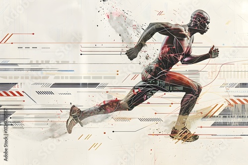 Biomechanics and Human Running Gait: Motion Paths, Muscle Activation, and Joint Forces in an Anatomical Illustration