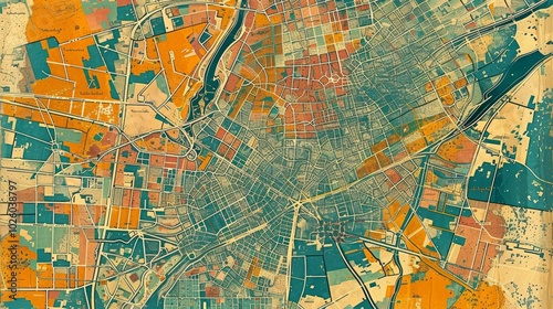 Aerial View of a Sprawling Metropolis Revealing Its Complex Urban Landscape and Interconnected Infrastructure