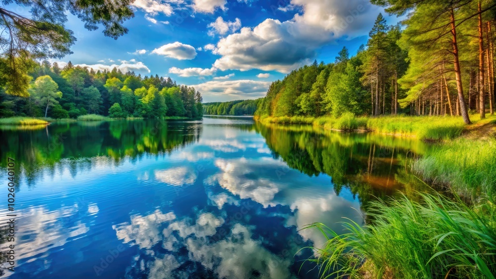 Elevated view captures serene lakes enveloped by lush vegetation in Narachanski National Park, presenting a peaceful glimpse into the breathtaking natural landscapes of Belarus. Elevated view captures serene lakes enveloped by lush vegetation in Narachanski National Park, presenting a peaceful glimpse into the breathtaking natural landscapes of Belarus.