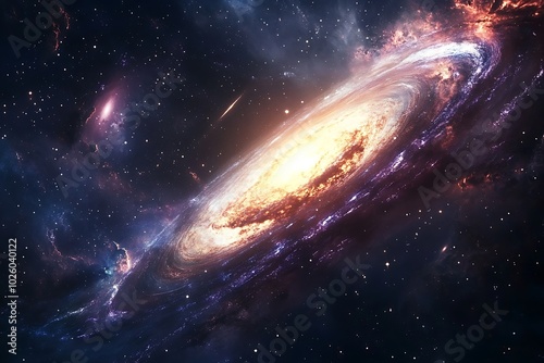 Stunning spiral galaxy, celestial beauty, space exploration. photo