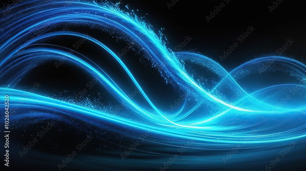Fototapeta premium abstract blue background with waves