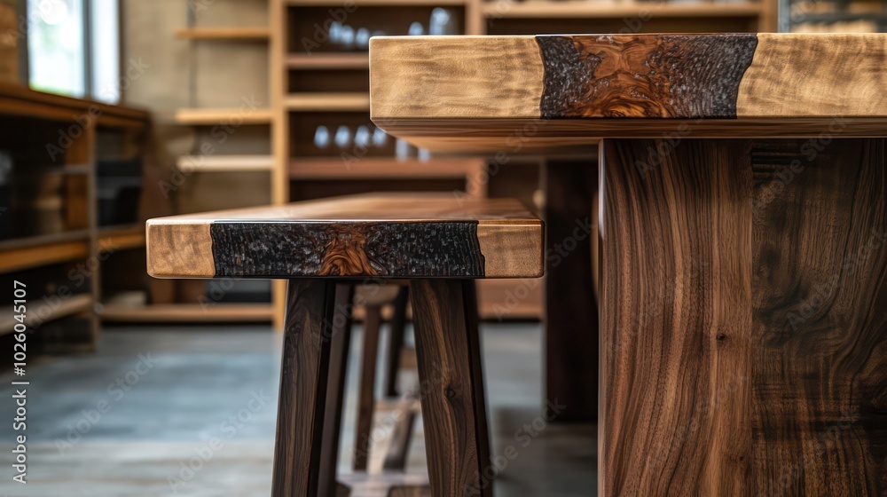 A craftsman creating unique, handcrafted furniture pieces, incorporating traditional methods into modern design. A craftsman creating unique, handcrafted furniture pieces, incorporating traditional methods into modern design.