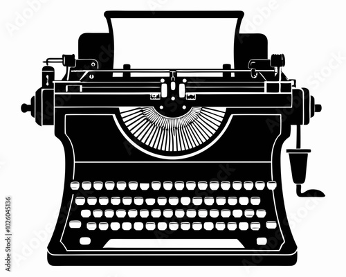 Typewriter icon. Simple illustration of typewriter vector icon for web design isolated, Old typewriter icon on white background.