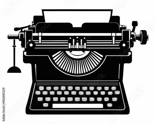 Typewriter icon. Simple illustration of typewriter vector icon for web design isolated, Old typewriter icon on white background.